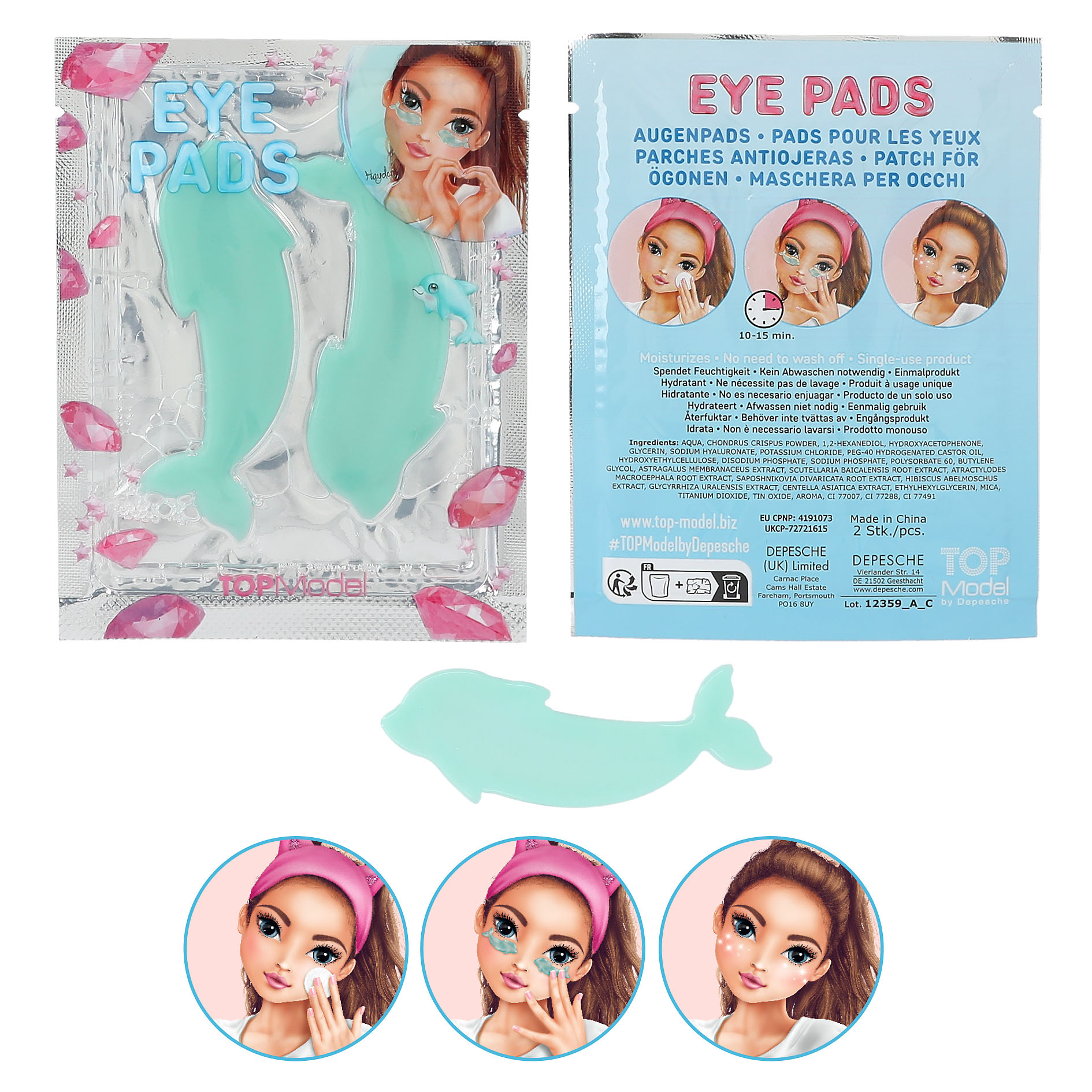 TOPModel Augenpads Beauty and me 12359  türkise Delfine