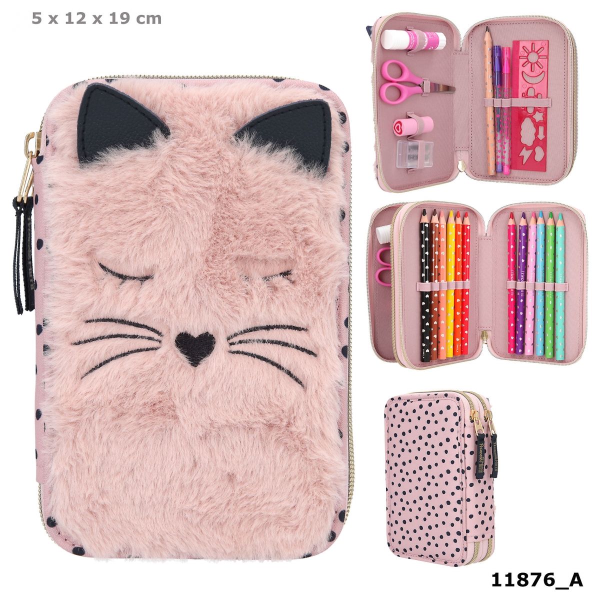 Princess Mimi 2-fach Federtasche Katze Fell 11876