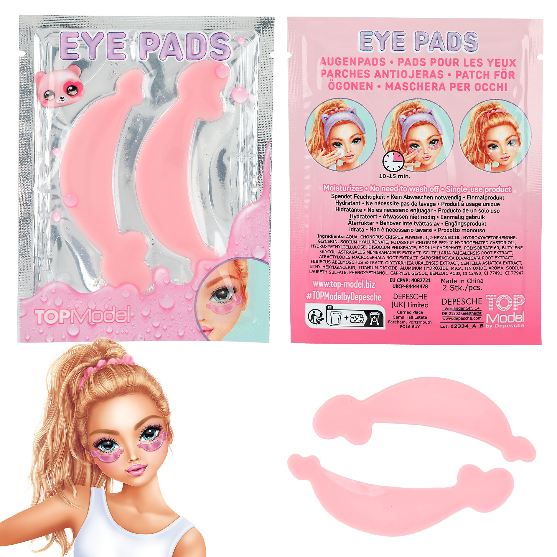TOPModel Augenpads Beauty and me 12334 Pink mit Herzen