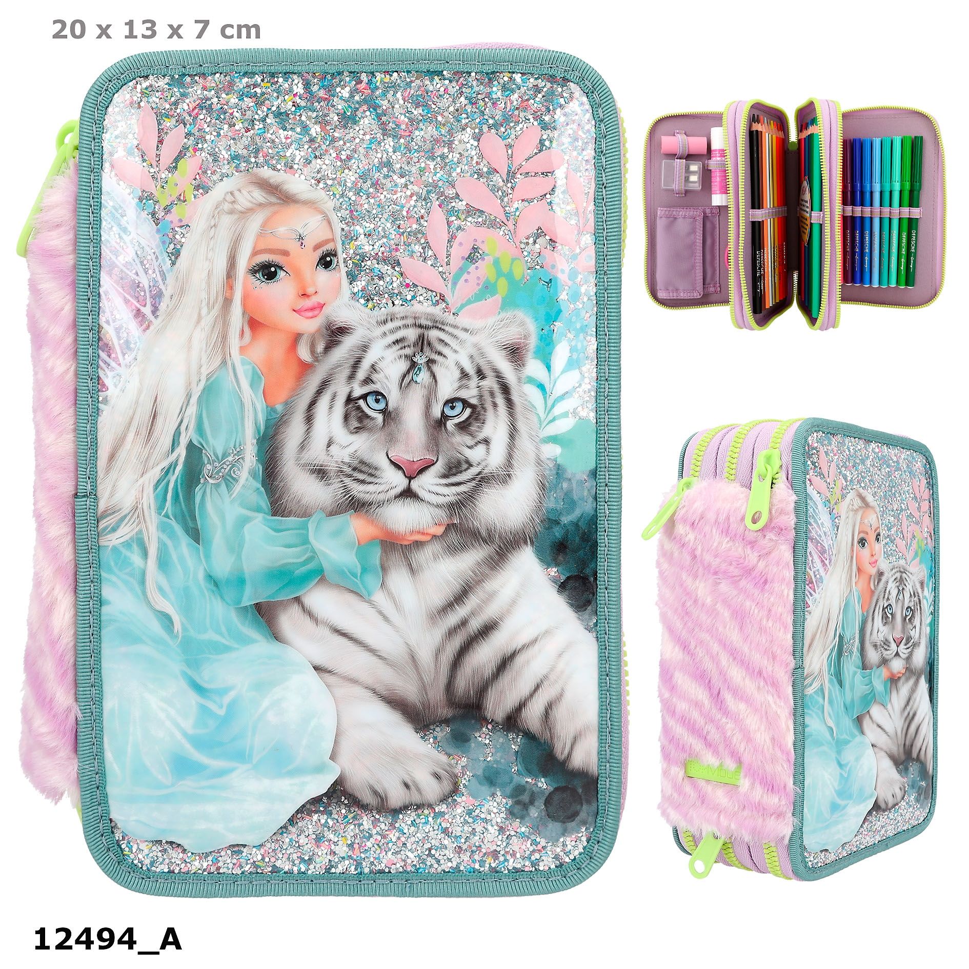 TOPModel 3-fach Federtasche Fantasy Tiger 12494