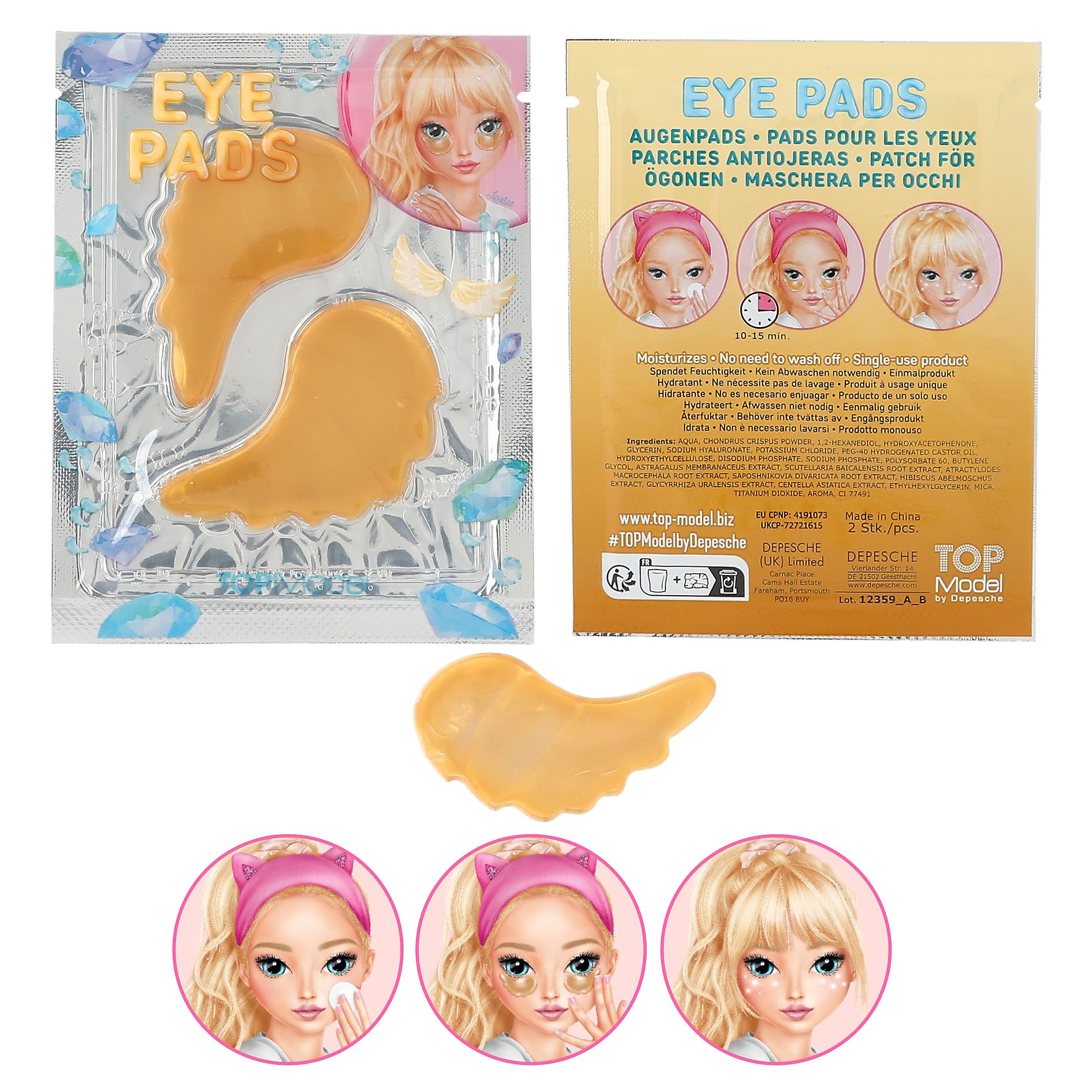 TOPModel Augenpads Beauty and me 12359  gelb-goldenen Flügel