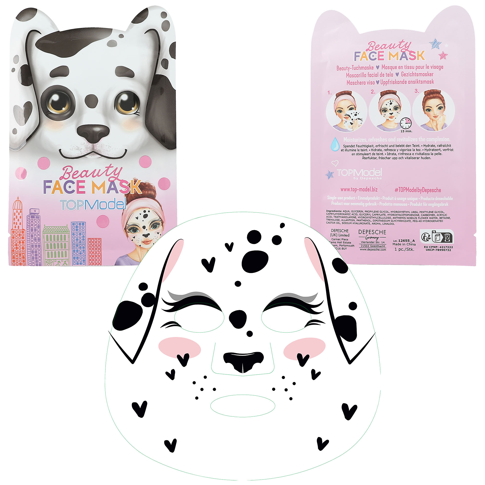 TOPModel Beauty Tuchmaske City Girls 12655 Schlappohr Hund Dalmatiner